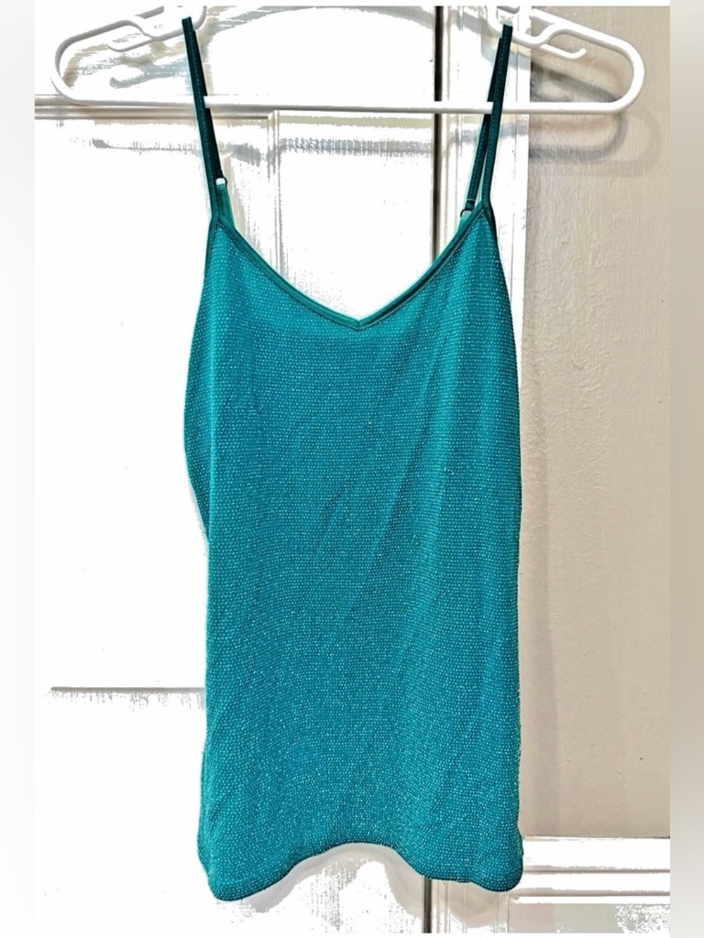 Express Metallic Aqua Green Spaghetti Strap Tank Top Size XS Party Going out